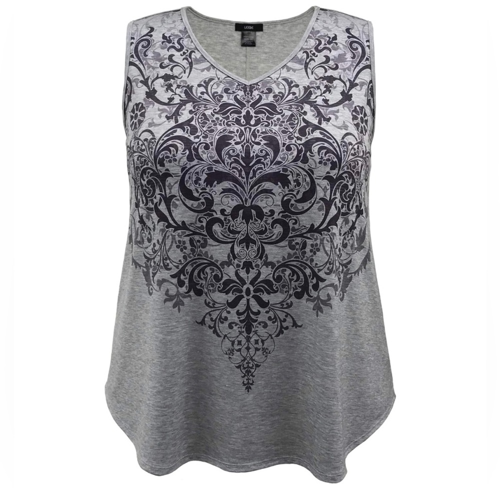 Leebe Gray & Purple Graphic Tank